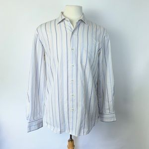 Tommy Bahama White Striped Button Down Shirt M